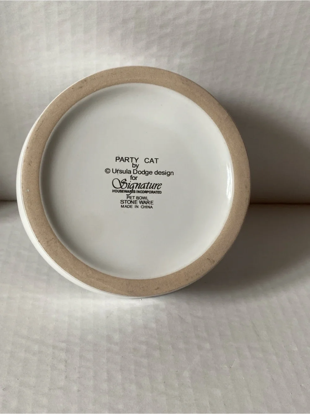 Cute whimsical Red and White Ceramic Cat Feeding Bowls with Cute Kitty Prints